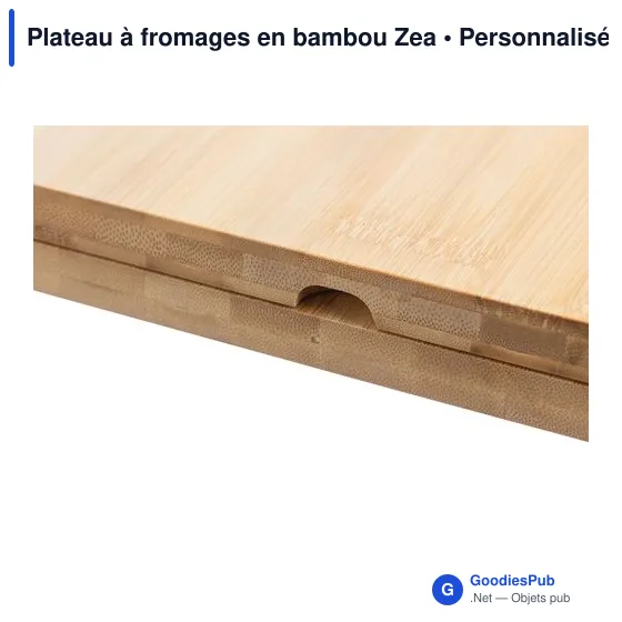 Plateau à fromages personnalisable en bambou avec logo - Zea - Image 6