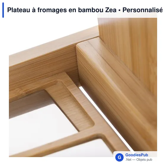 Plateau à fromages personnalisable en bambou avec logo - Zea - Image 8