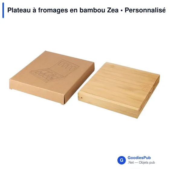 Plateau à fromages personnalisable en bambou avec logo - Zea - Image 9