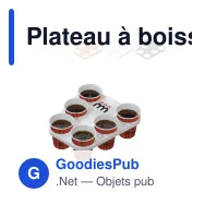 Plateau à boissons personnalisable pour bières et cafés avec logo - ABS - Miniature 1