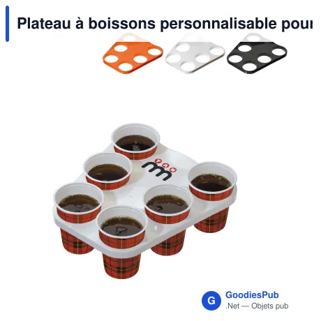 Plateau à boissons personnalisable pour bières et cafés avec logo - ABS