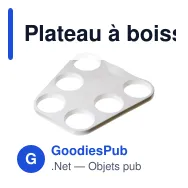 Plateau à boissons personnalisable pour bières et cafés avec logo - ABS - Miniature 2