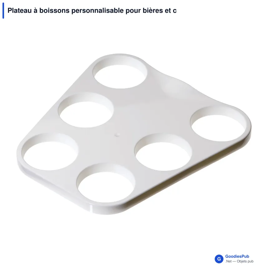 Plateau à boissons personnalisable pour bières et cafés avec logo - ABS - Image 2