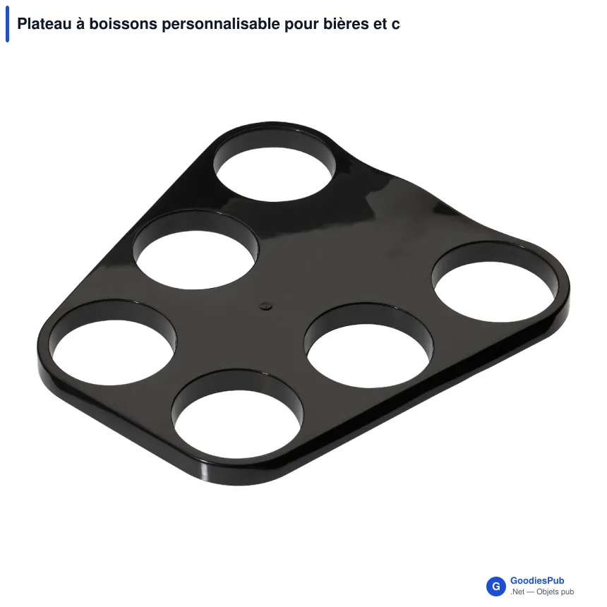 Plateau à boissons personnalisable pour bières et cafés avec logo - ABS - Image 3