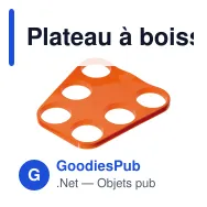 Plateau à boissons personnalisable pour bières et cafés avec logo - ABS - Miniature 4