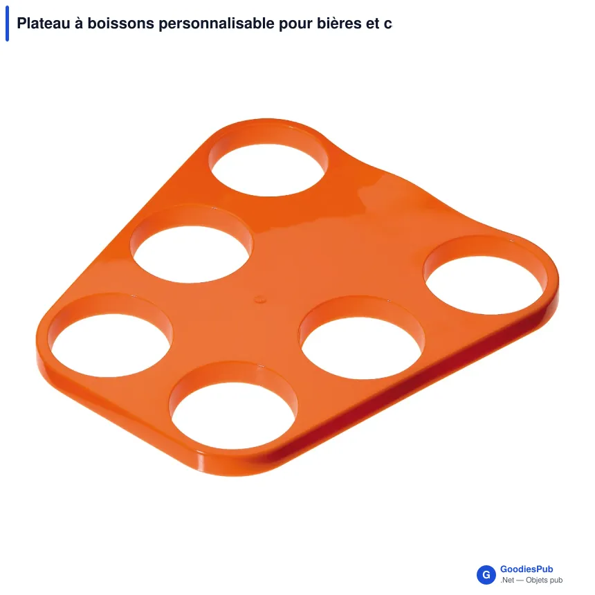 Plateau à boissons personnalisable pour bières et cafés avec logo - ABS - Image 4