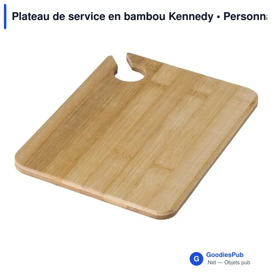 Plateau de service en bambou personnalisable avec logo - Kennedy - Image 3