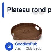 Plateau rond personnalisable en bois 35 cm avec logo - Sagaform Hanna - Miniature 1