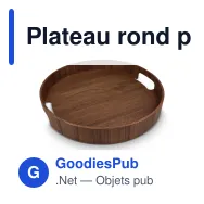 Plateau rond personnalisable en bois 35 cm avec logo - Sagaform Hanna - Miniature 3