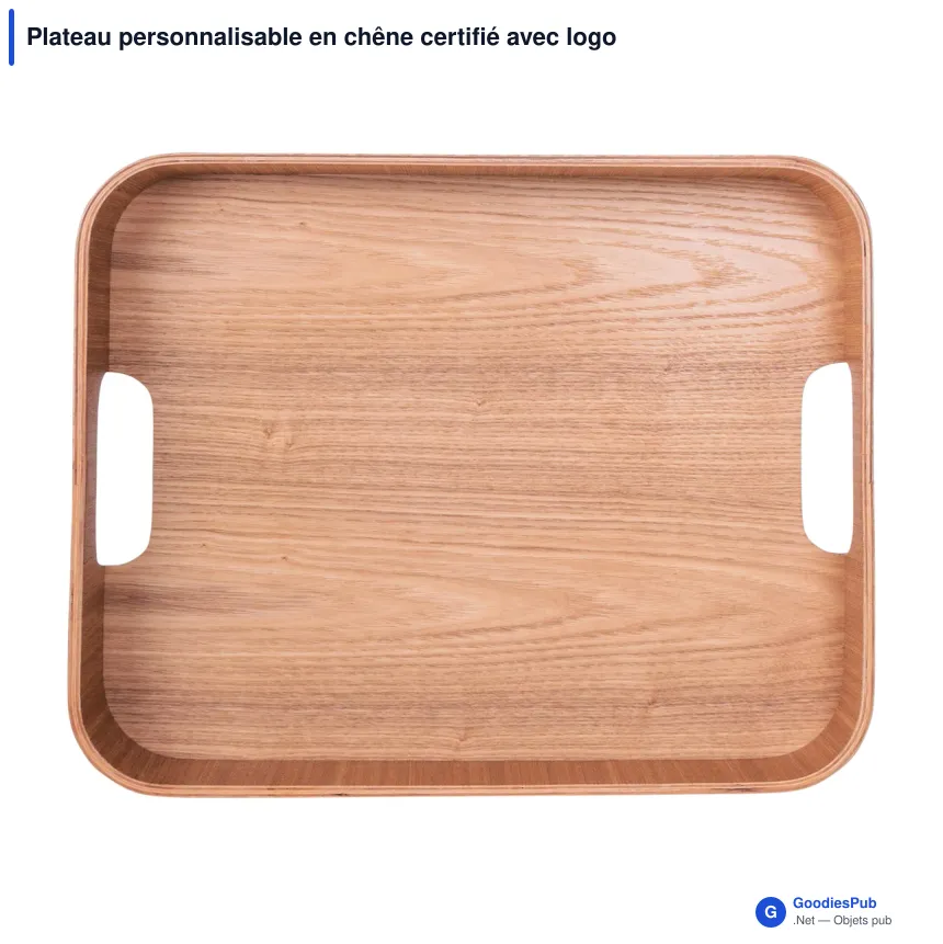 Plateau personnalisable en chêne certifié avec logo - Sagaform Hanna - Image 3