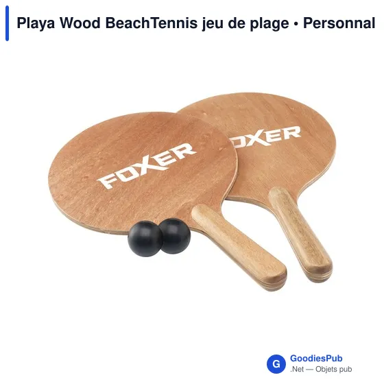 Raquettes de plage personnalisables Playa Wood BeachTennis avec logo - Image 1