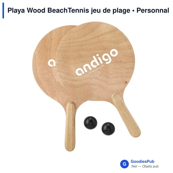 Raquettes de plage personnalisables Playa Wood BeachTennis avec logo - Image 4