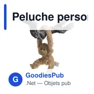 Peluche personnalisable Singe Gorilla avec logo - Miniature 1