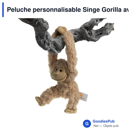 Peluche personnalisable Singe Gorilla avec logo