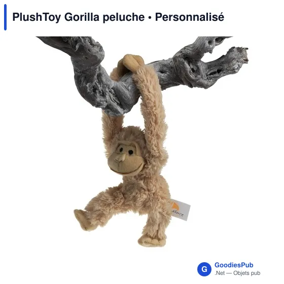 Peluche personnalisable Singe Gorilla avec logo - Image 1