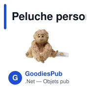 Peluche personnalisable Singe Gorilla avec logo - Miniature 2