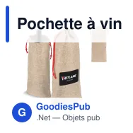 Pochette à vin personnalisable aspect jute 14 x 34 cm avec logo - Bouteille - Miniature 1