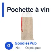 Pochette à vin personnalisable aspect jute 14 x 34 cm avec logo - Bouteille - Miniature 2