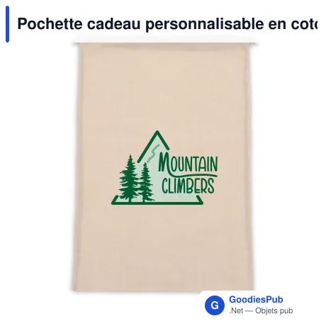 Pochette cadeau personnalisable en coton OEKO-TEX® 30x45 cm avec logo - Grand format