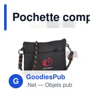 Pochette compacte personnalisable avec sangle paracorde avec logo - 22 x 16 cm - Miniature 1