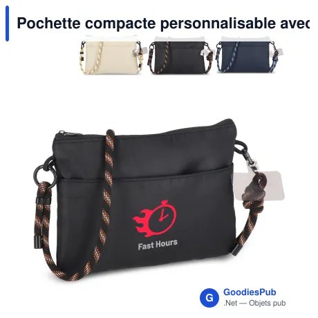 Pochette compacte personnalisable avec sangle paracorde avec logo - 22 x 16 cm