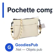 Pochette compacte personnalisable avec sangle paracorde avec logo - 22 x 16 cm - Miniature 2