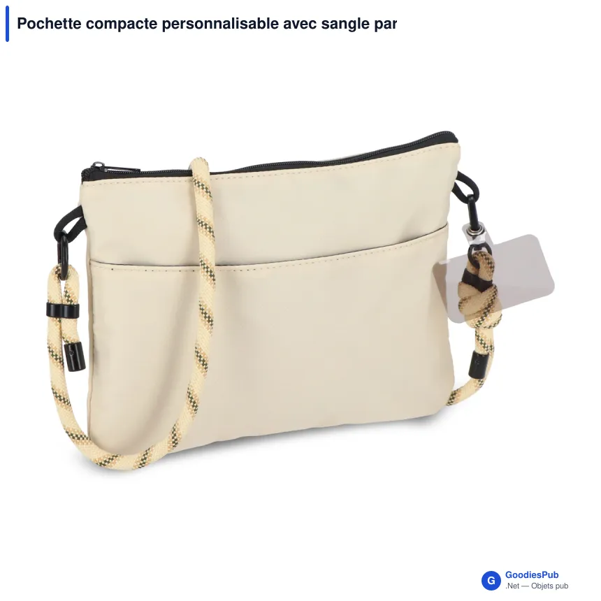 Pochette compacte personnalisable avec sangle paracorde avec logo - 22 x 16 cm - Image 2