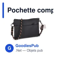 Pochette compacte personnalisable avec sangle paracorde avec logo - 22 x 16 cm - Miniature 3