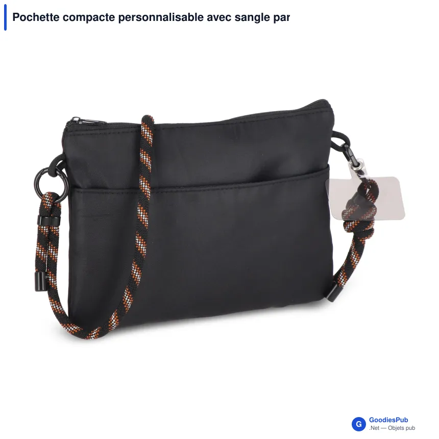 Pochette compacte personnalisable avec sangle paracorde avec logo - 22 x 16 cm - Image 3