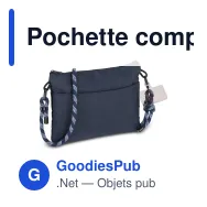 Pochette compacte personnalisable avec sangle paracorde avec logo - 22 x 16 cm - Miniature 4