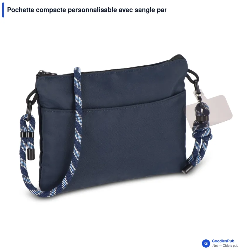 Pochette compacte personnalisable avec sangle paracorde avec logo - 22 x 16 cm - Image 4