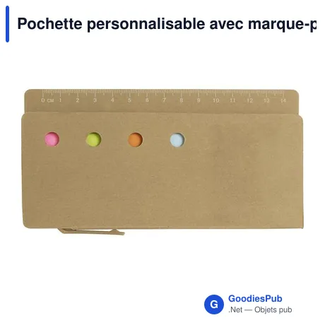 Pochette personnalisable avec marque-pages et logo - Riva