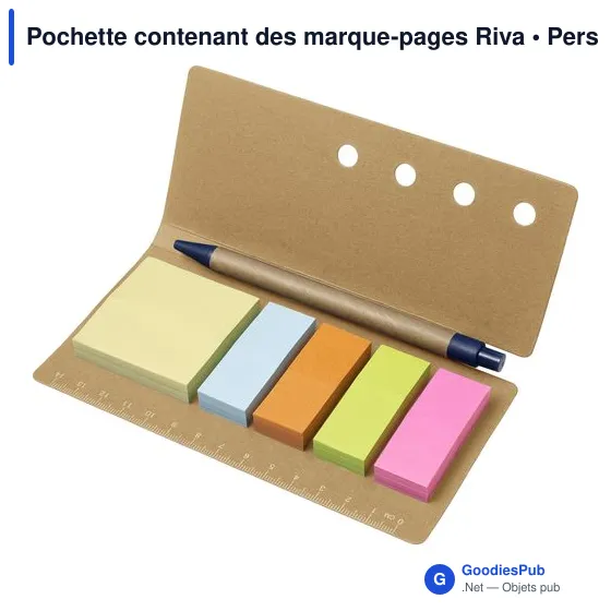 Pochette personnalisable avec marque-pages et logo - Riva - Image 3