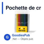 Pochette de crayons de couleur personnalisable en bois avec logo - Étiquette - Miniature 1