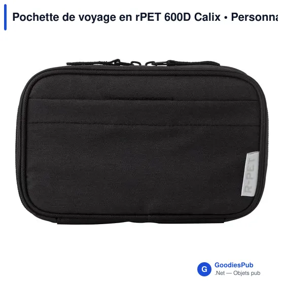 Pochette de voyage personnalisable en rPET 600D avec logo - Image 1
