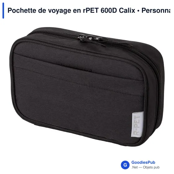 Pochette de voyage personnalisable en rPET 600D avec logo - Image 2