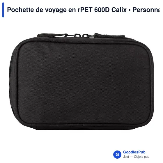 Pochette de voyage personnalisable en rPET 600D avec logo - Image 3