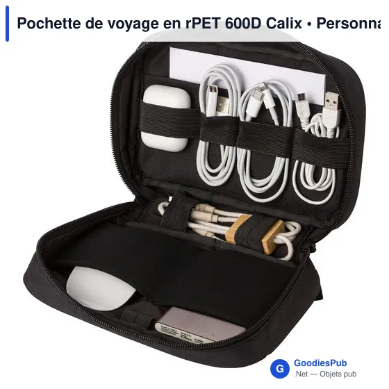 Pochette de voyage personnalisable en rPET 600D avec logo - Image 4
