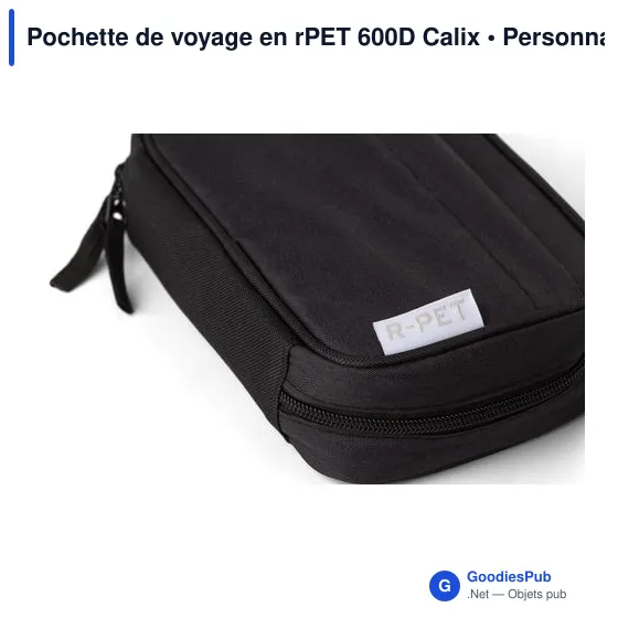 Pochette de voyage personnalisable en rPET 600D avec logo - Image 5