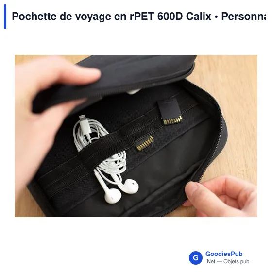 Pochette de voyage personnalisable en rPET 600D avec logo - Image 6