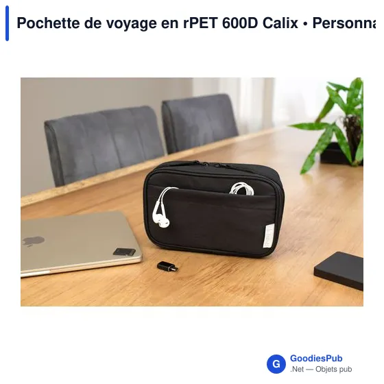 Pochette de voyage personnalisable en rPET 600D avec logo - Image 7