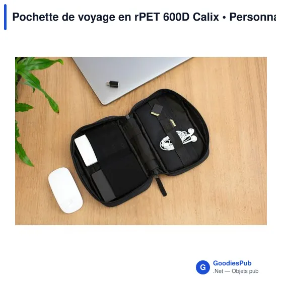 Pochette de voyage personnalisable en rPET 600D avec logo - Image 8