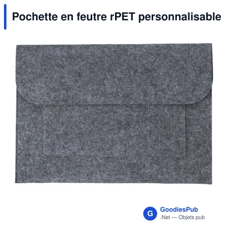Pochette en feutre rPET personnalisable avec logo - modèle Riley