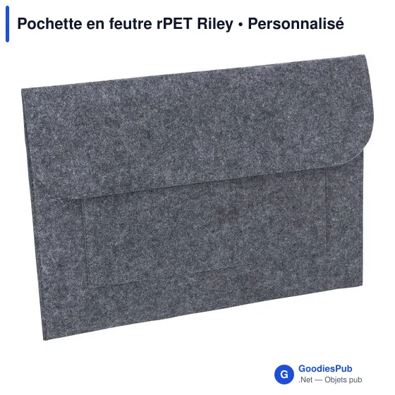 Pochette en feutre rPET personnalisable avec logo - modèle Riley - Image 2