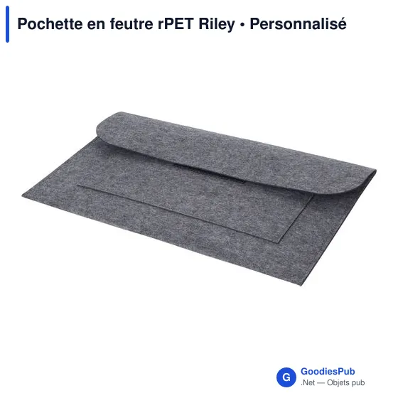 Pochette en feutre rPET personnalisable avec logo - modèle Riley - Image 8
