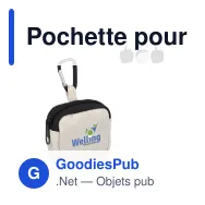 Pochette pour écouteurs personnalisable en nylon avec logo - 6,5 x 6 cm - Miniature 1