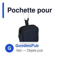 Pochette pour écouteurs personnalisable en nylon avec logo - 6,5 x 6 cm - Miniature 2