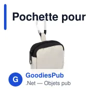 Pochette pour écouteurs personnalisable en nylon avec logo - 6,5 x 6 cm - Miniature 4