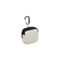 Variante Beige - Pochette pour écouteurs personnalisable en nylon avec logo - 6,5 x 6 cm
