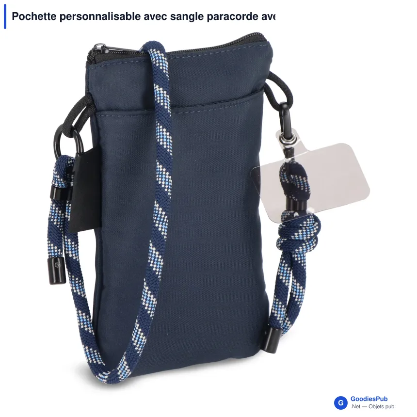 Pochette personnalisable avec sangle paracorde avec logo - Everyday Essentials - Image 3